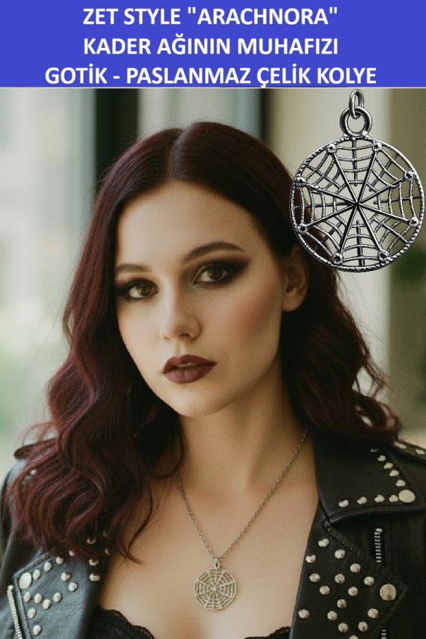 Zet Style Arachnora - Guardian of the Web of Fate Necklace – Gothic Necklace, Stylish and Mystical Design