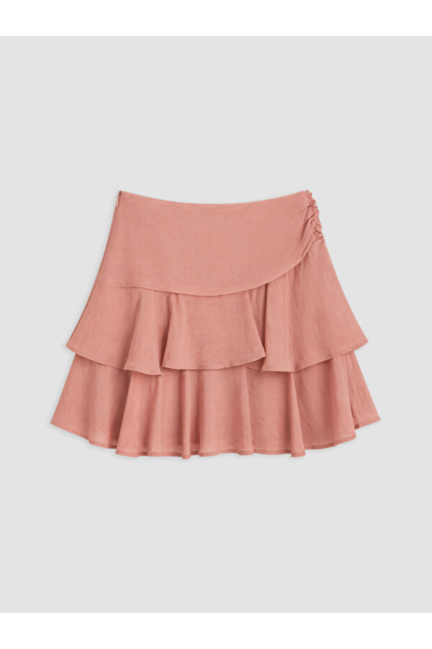 Sparkling Choices by Shining Store Zip-Up Waist Layered Ruffle Shorts Skirt