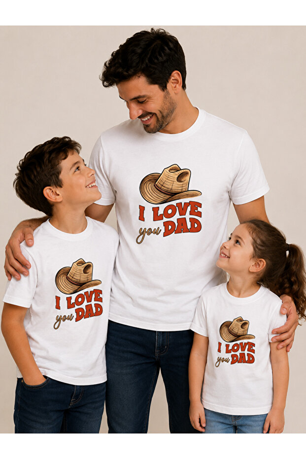 Father's Day I Love You Dad Printed T-Shirt (Order 2 Pieces for a Combination)