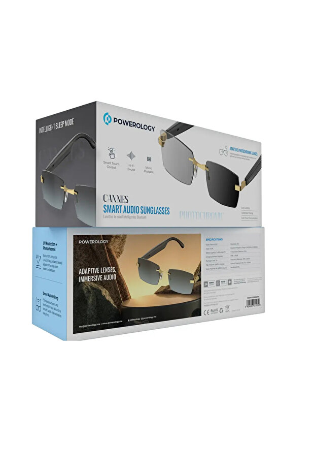 Cannes Smart Audio Sunglasses Gold & Black