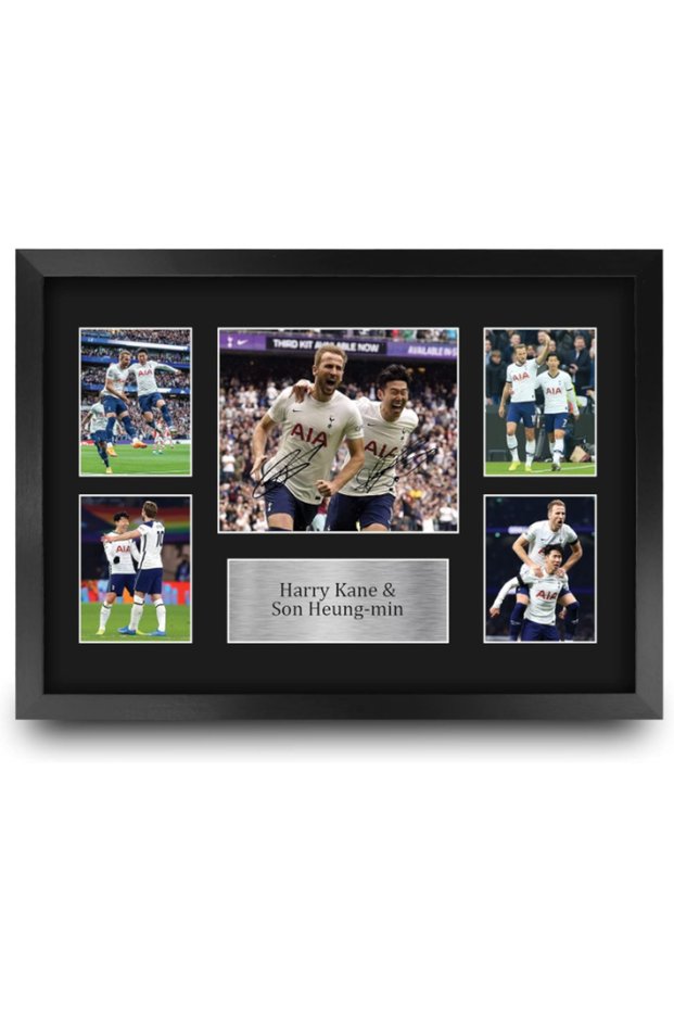 Harry Kane & Son Heung-min Tottenham Hotspurs Spurs 16 x 12 inch (A3) Printed Gifts Memorabilia Signed Autograph Photograph Display for Football Fans and Supporters - 16" x 12" Framed