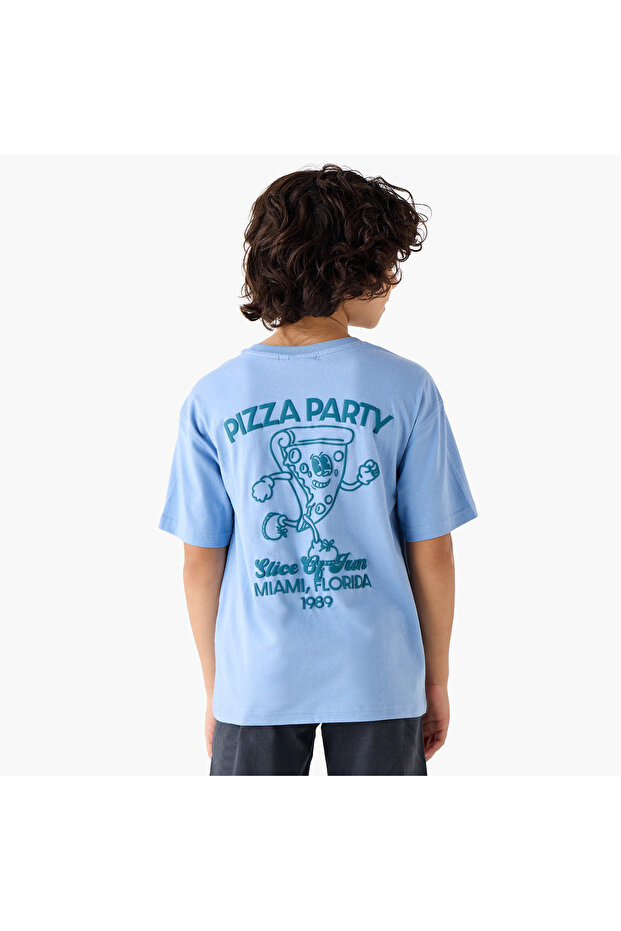 Crew Neck Short Sleeve T-shirt with Print