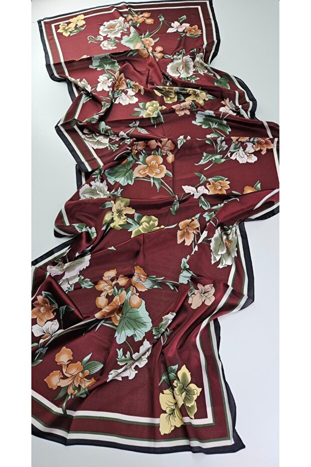 Ivy Pattern Voile Silk Shawl Accessory Shoulder Shawl Foulard