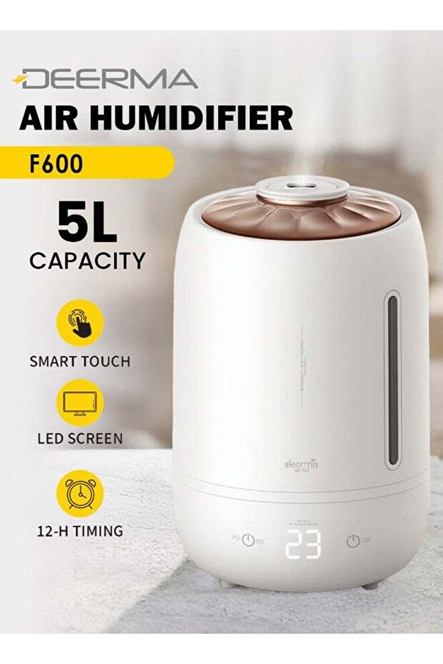 Ultrasonic Digital Humidifier 360° Rotatable Mist Nozzle, Advanced 3-Gear Touch Temperature Control