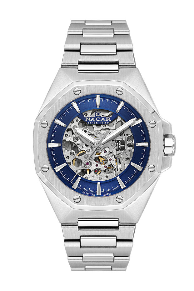 Sapphire Glass Sports Silver - Blue Automatic Men's Watch Nc08-29430497-Alm