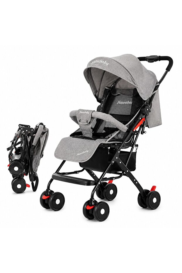 Lightweight Foldable Baby Stroller for Infants & Toddlers, Adjustable Canopy, Shock Absorbing Wheels, Compact Travel Pushchair