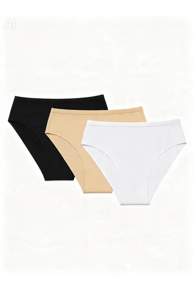 Women's (Elastic Waist) 3-Piece Seamless Laser Cut Non-Marking Lycra Bikini Slip Panties Premium Flexible and Soft
