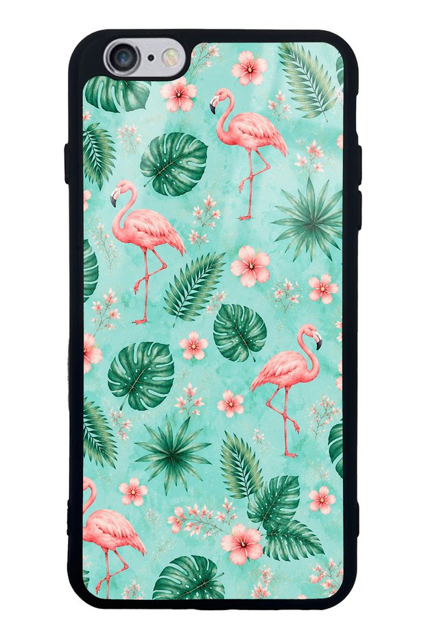 iPhone 6 Plus Tropical Flamingo Design Glossy Phone Case