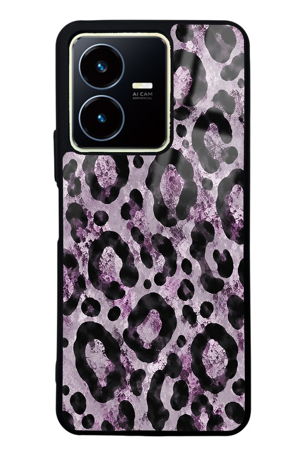 Vivo Y35 Soft Lilac Leopard Design Glossy Phone Case