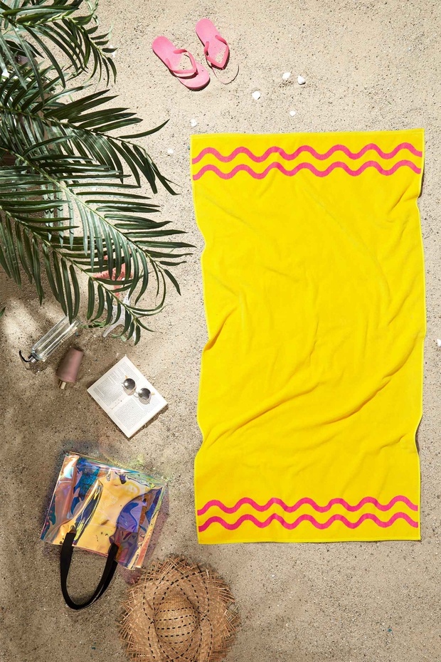 Neon Wave Beach Towel 90X160 cm