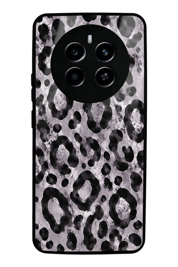 Realme 12 Gray Leopard Design Glossy Phone Case