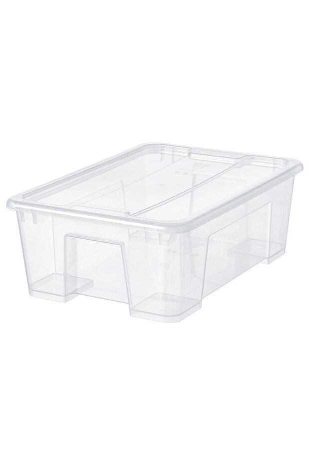 SAMLA Box with lid, transparent, 39 x 28 x 14 cm/11 l
