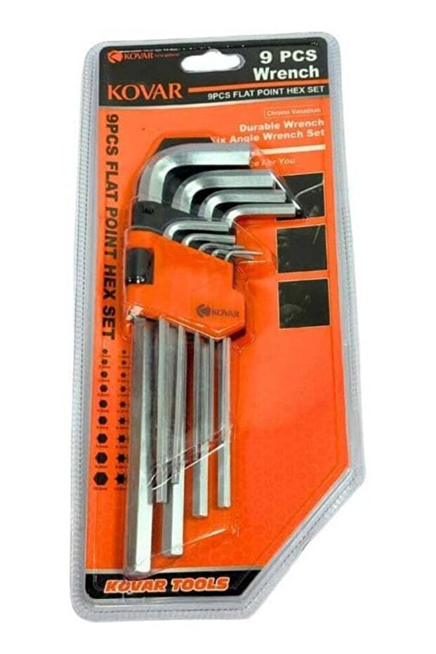 9-Piece Flat Point Hex Wrench Set