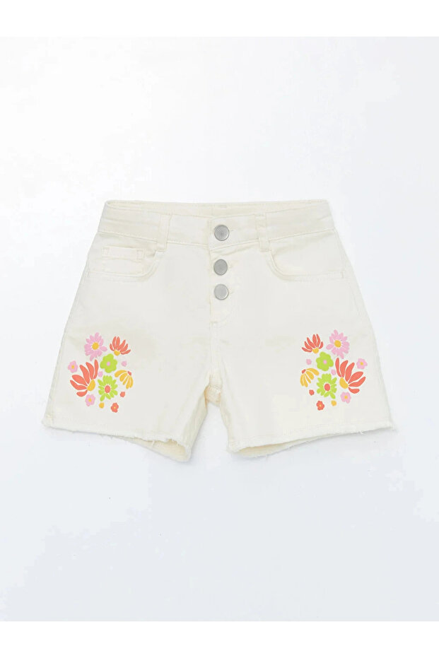 Girl's Printed Gabardine Shorts