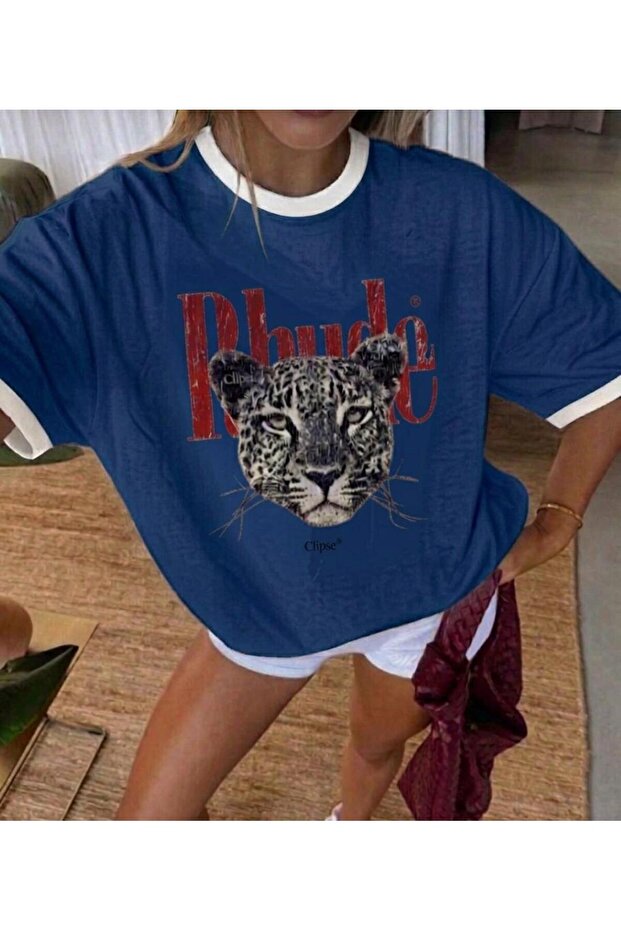 Unisex Men/Women Leoparphude Different Collar Custom Printed Oversize Cotton T-Shirt