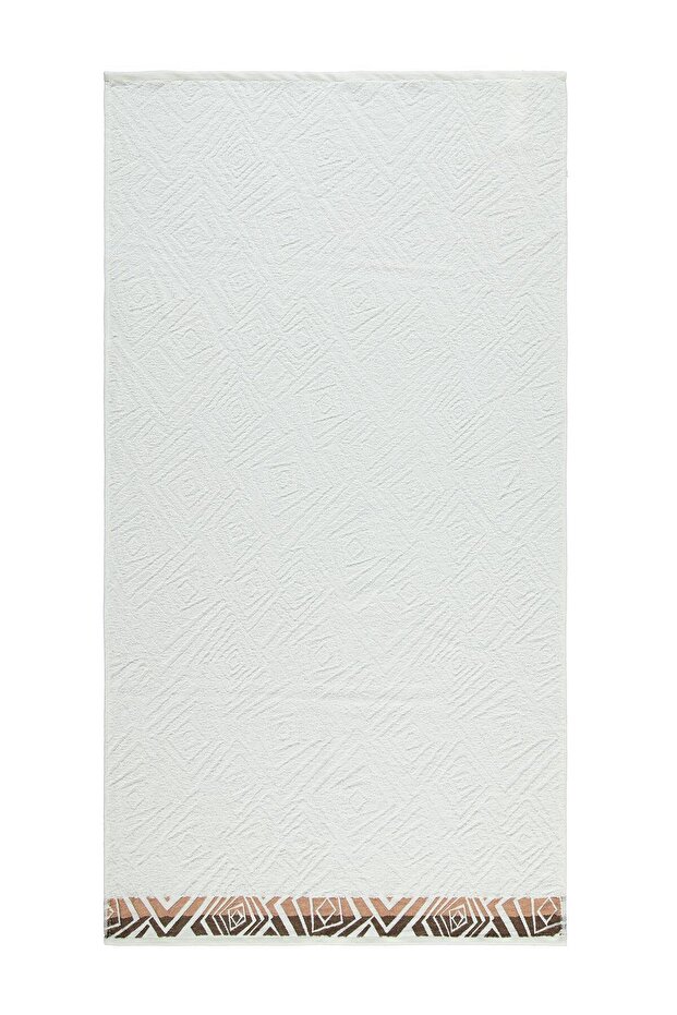 Ethnic Patterned 70*140 Towel - Ecru