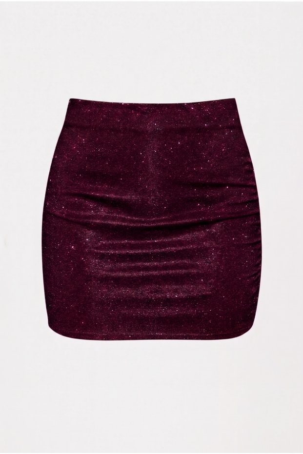 Women's Glittery Drawstring Mini Skirt High Waist Stretchy Shorts Skirt