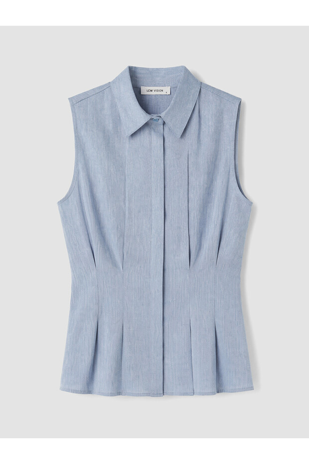 Nevavm Linen Blend Pleated Women's Shirt with a Difference
