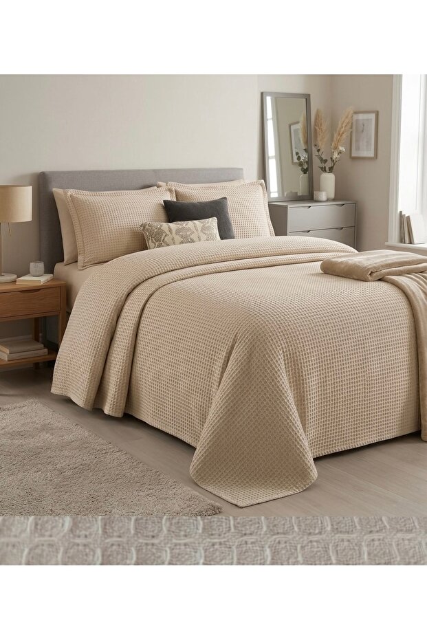 Bedspread Pique Double Size Waffle % Cotton