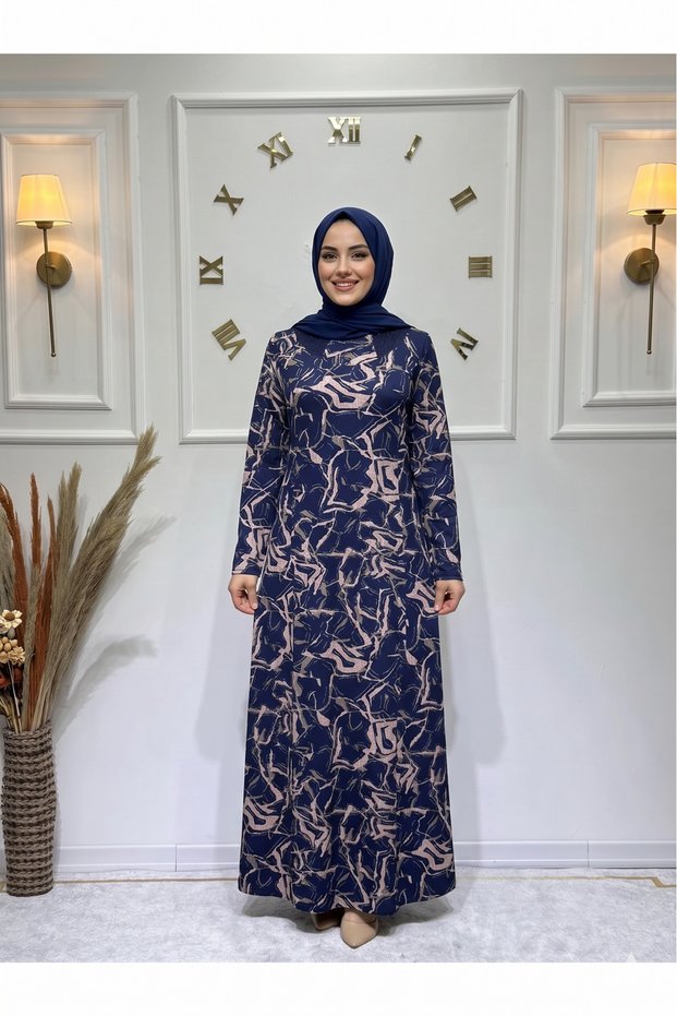 Women's New Season Collar Stone Detailed Glittery Piece Mother's Dress