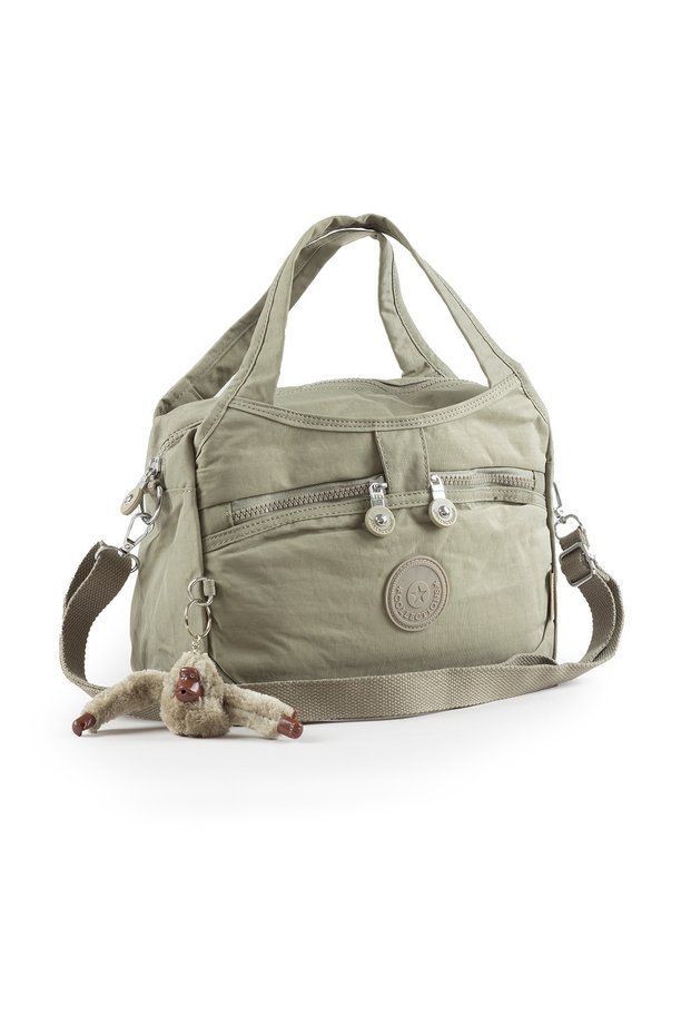 Crinkle Waterproof Lightweight Fabric Women's Multi-Compartment Crossbody Daily Hand Shoulder Messenger Bag Beige 146Z