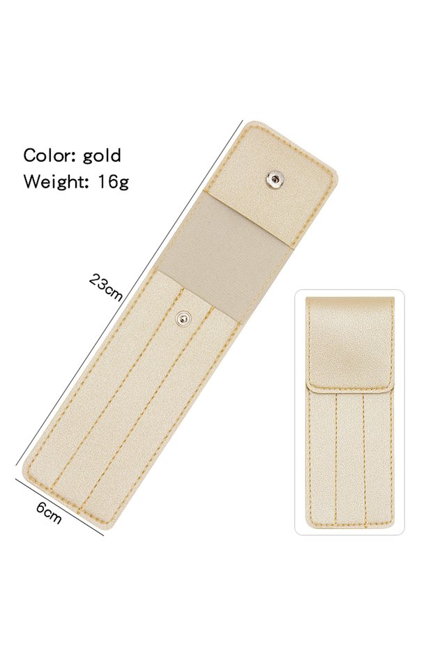 Gold 1pcs Tweezers Leather Cover Lash Lifting Eyebrow Clip Holder Storage Bag Collection Case Eyelas