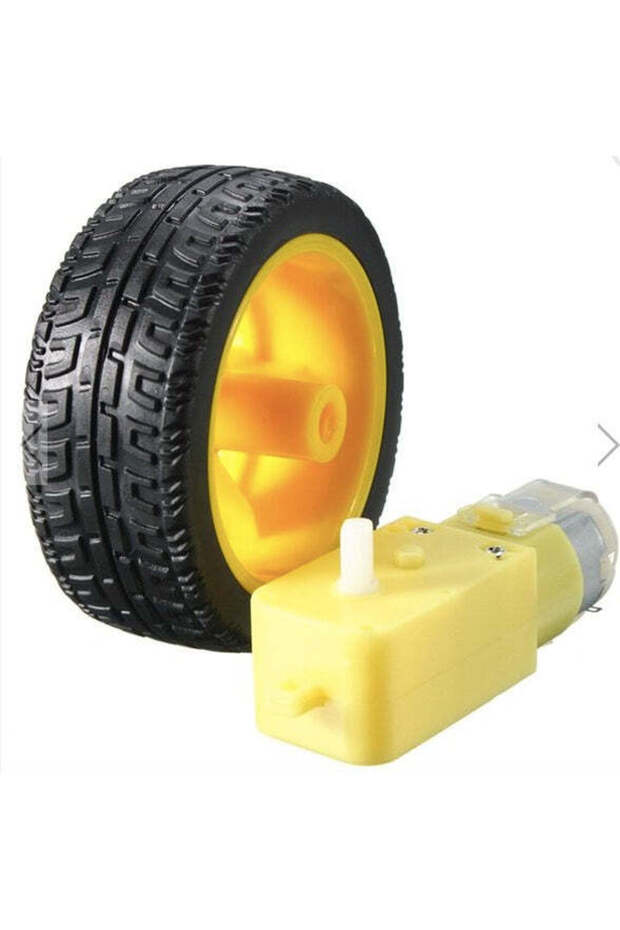 Plastic Tire Wheel With DC 3-6v Gear Motor For Arduino Smart Car