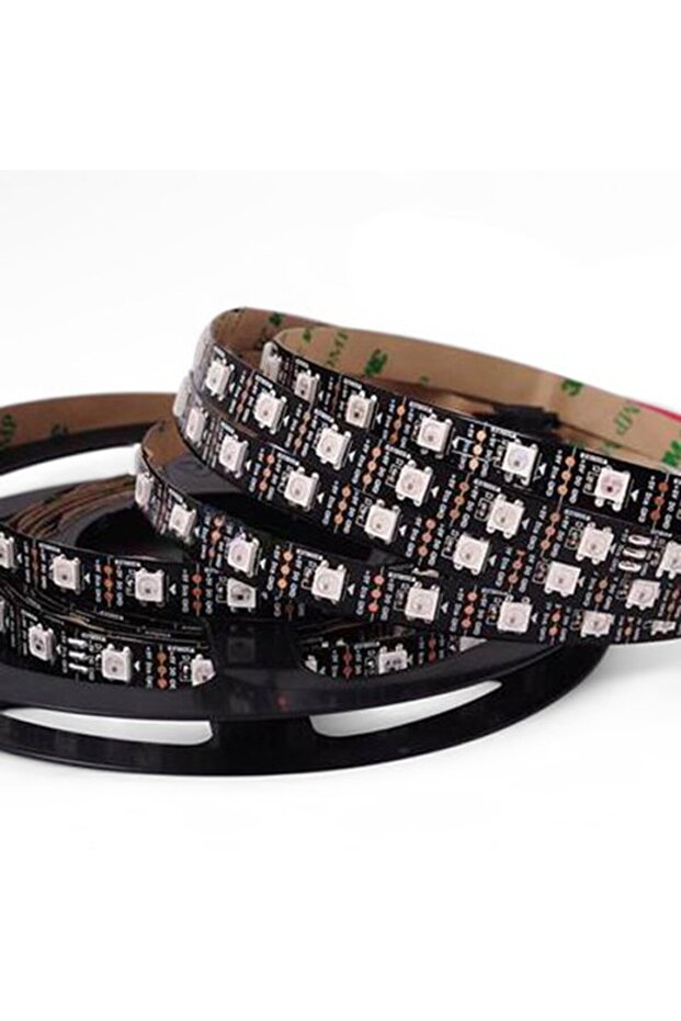 WS2812 Digital RGB 60 5V LED Strip Black - 1 Meter