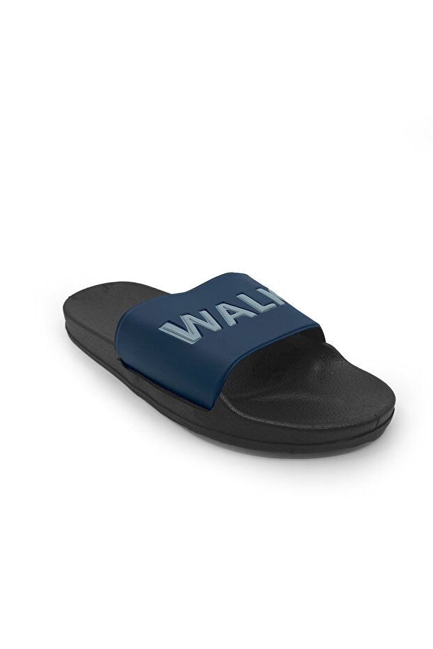 Walk Navy Blue Gray Men's Slippers for Pool and Beach Daily Use