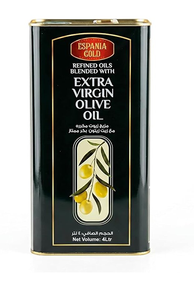 Gold Olive Oil Tin 4 L X 4