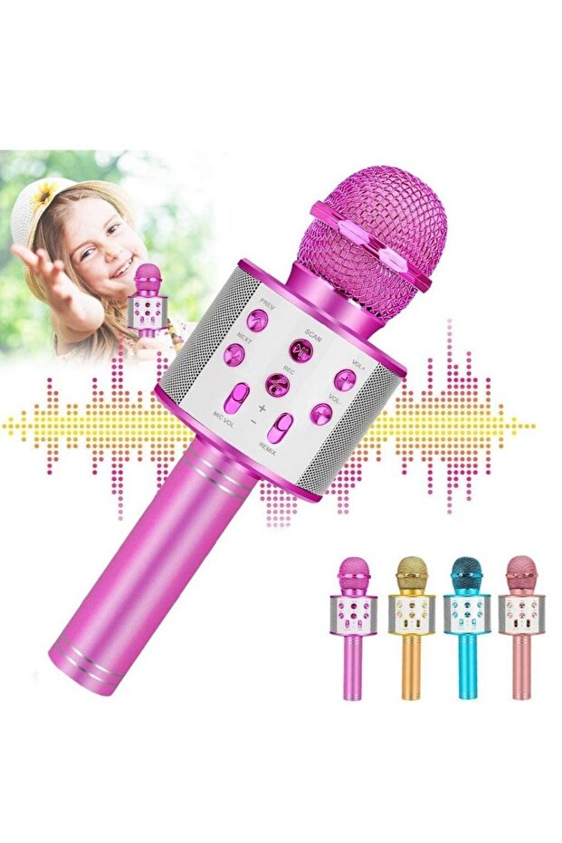 Bluetooth Karaoke Microphone Wireless,Portable Singing Microphone for Kids Adults