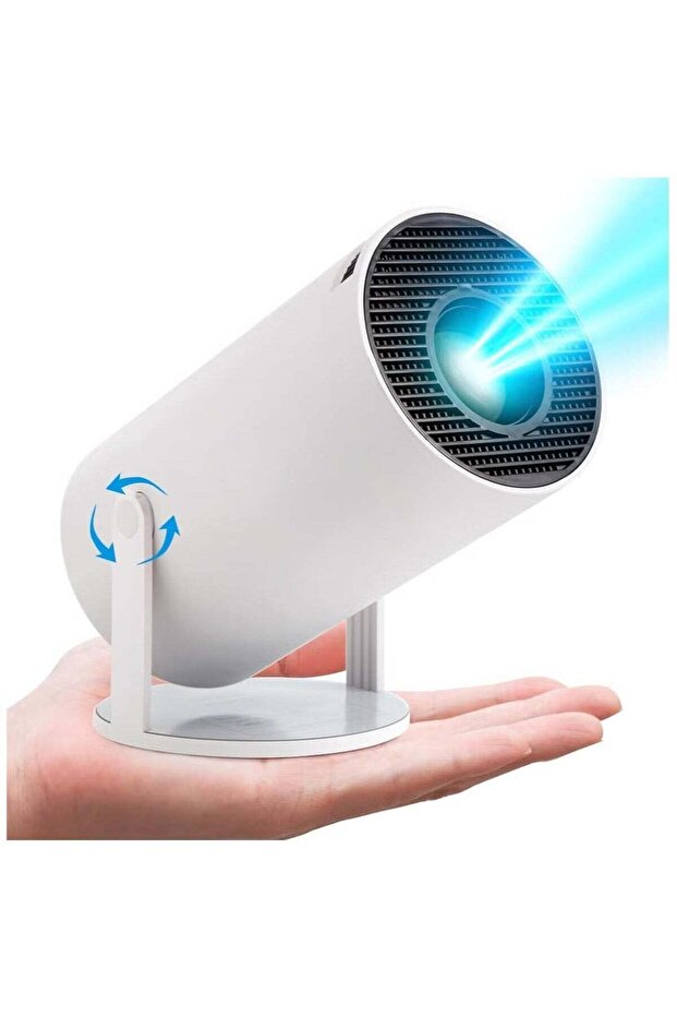 Mini 4K Portable HD Projector with 2.4/5G WiFi, Bluetooth, Auto Keystone, Android 11.0 (White)