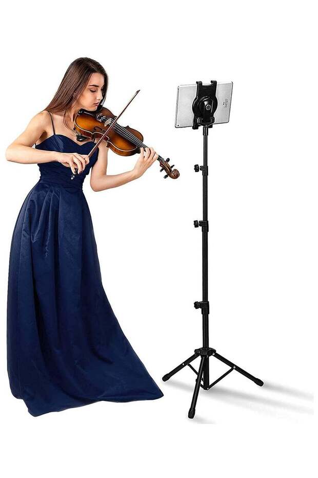 Tabletop Tablet Holder Stand, iPad Stand Floor Height Adjustable Tablet Tripod Stand
