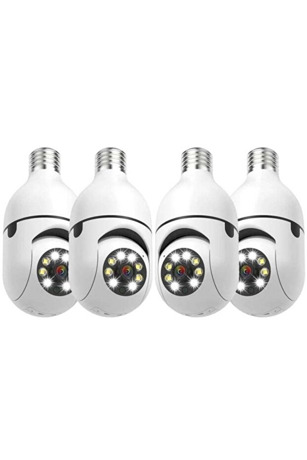 4Pack HD 1080P Wireless Light-Bulb Security Camera, Work with 2.4ghz&5ghz WiFi, Motion Auto Tracking, 2 Way Audio, Spotlight Night Vision, E27 Screw-in CCTV Camera (4pcs)