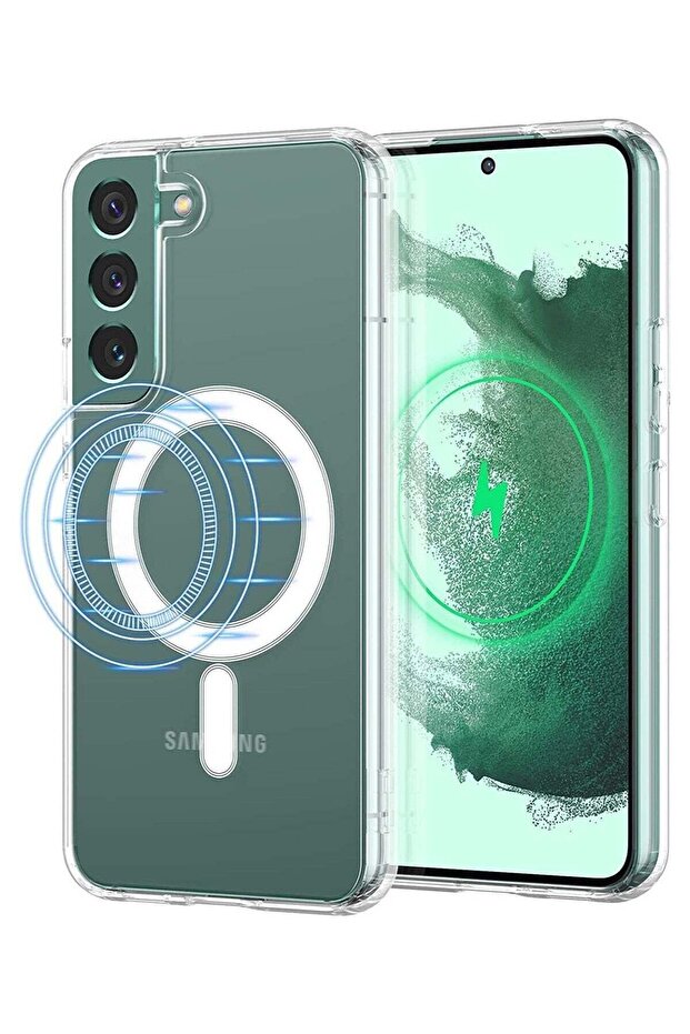 Case Compatible with Samsung Galaxy S23 Plus Case, Magnetic Case Shock Absorption Anti-Scratch Slim Thin Hard Back Crystal Cover