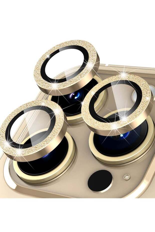 iPhone 14 Pro 6.1 inch / 14 Pro Max 6.7 inch Camera Lens Protector, Camera Cover Tempered Glass for iPhone 14 Pro Max/for iPhone 14 Pro [Glitter Diamonds] - Bling -Gold