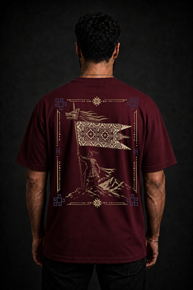Wolf Head Sancak Special Design T-Shirt Oversize 100% Cotton Unisex