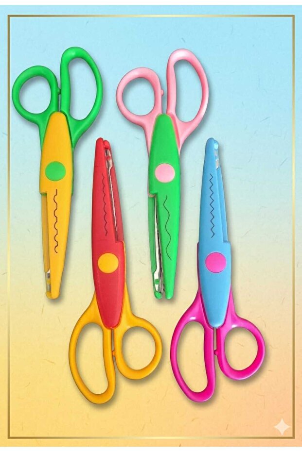 Student Type Zigzag Shape Scissors 4 Pieces (Ks-8005)