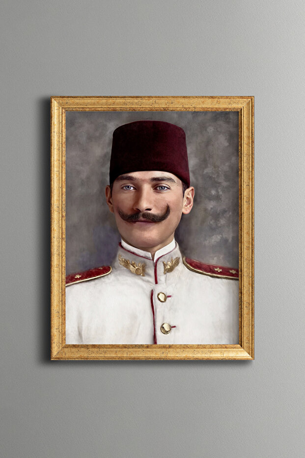 Mustafa Kemal Atatürk - Vintage Patterned Painting - Fine Model