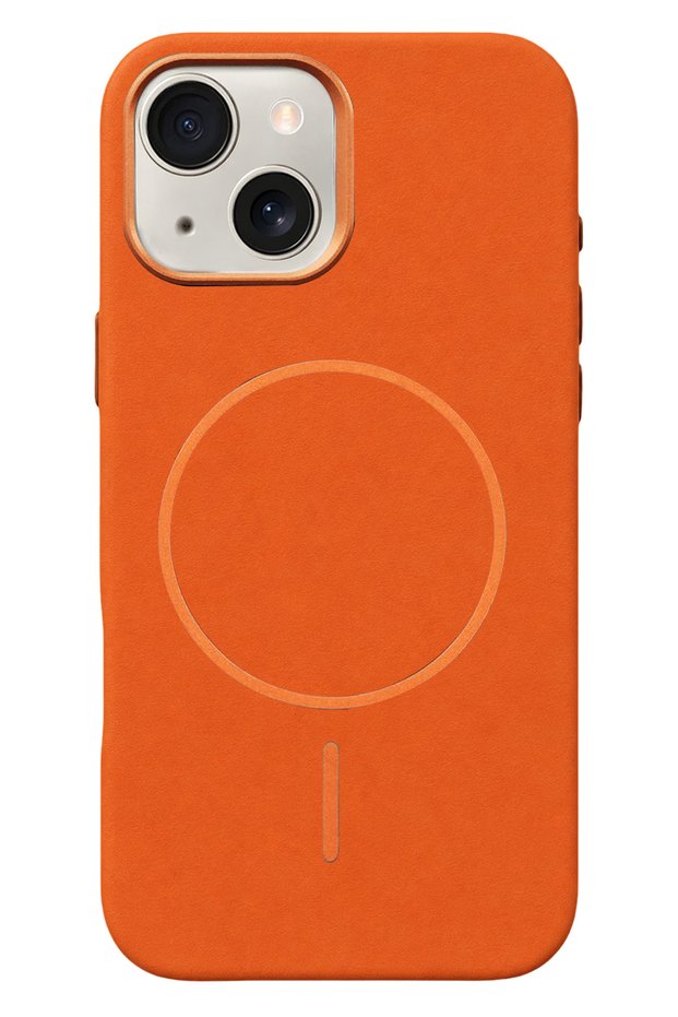 Spt-Gld iPhone 15 Luno Leather Magsafe Cover (225657) - Orange