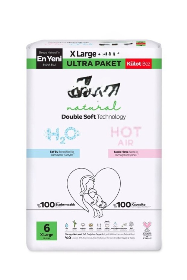 Natural Double Soft Panty Diapers Ultra Pack 6 Size 62 Pieces