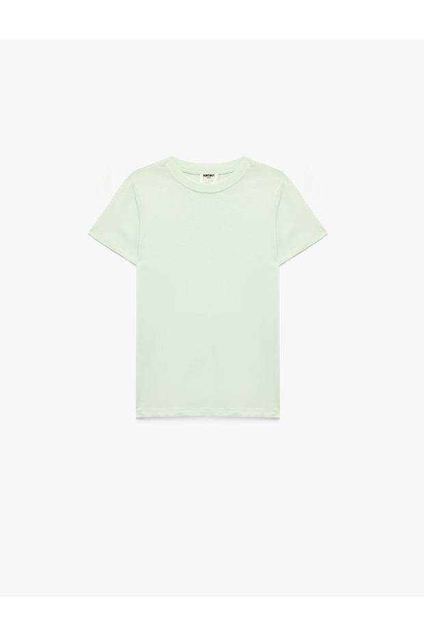 Cotton Short Sleeve Crew Neck Basic T-Shirt