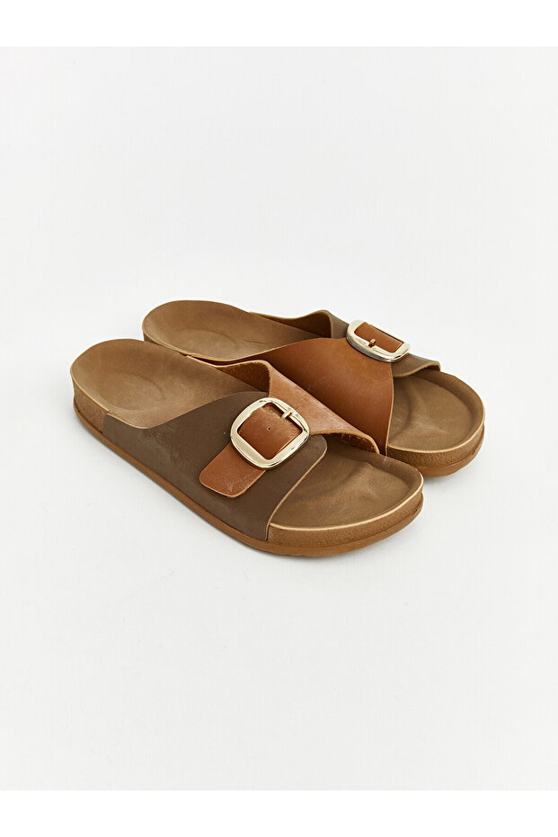 Vizyon New Season Leather Look Women's Slippers