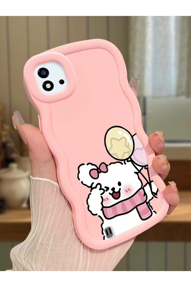 Realme C11 2021 Compatible Case Camera Protector Pink Silicone Couple Phone Case Cat Pattern