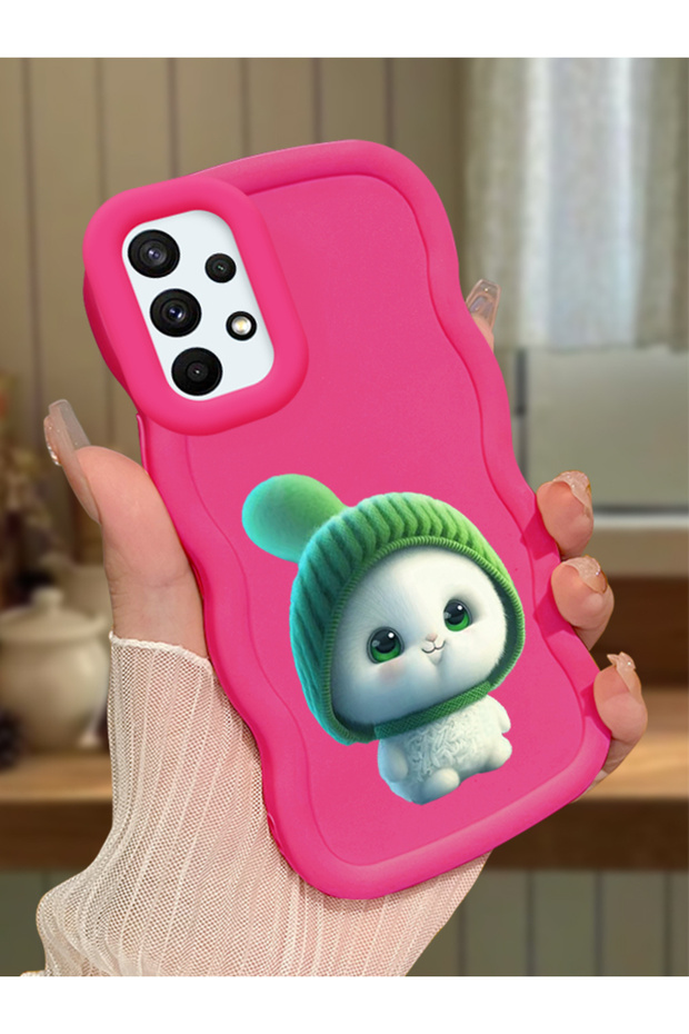 Samsung Galaxy A73 Compatible Case Camera Protector Red Silicone Couple Phone Case Cute Pattern