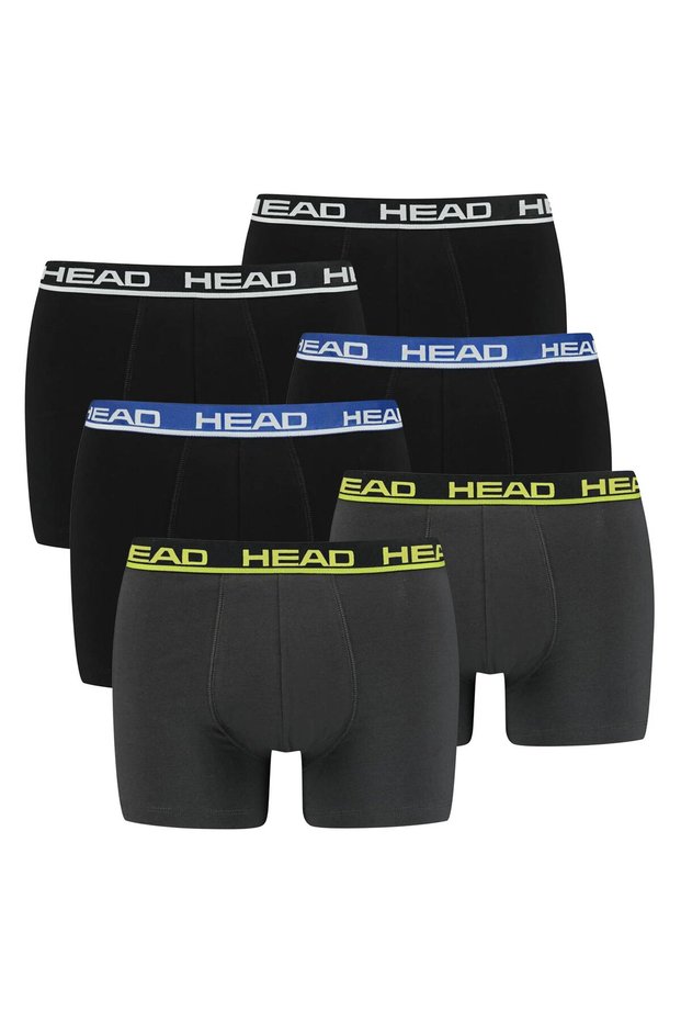 Herren Boxershorts, 6er Pack - Basic, Baumwoll Stretch, einfarbig