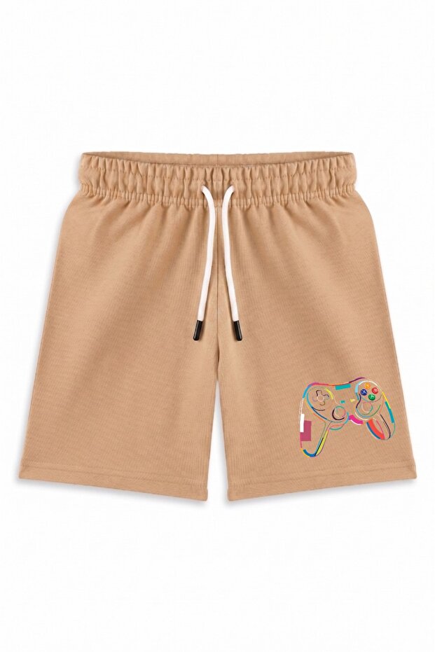 Boys' Two-Thread Lycra Game Console Printed Shorts