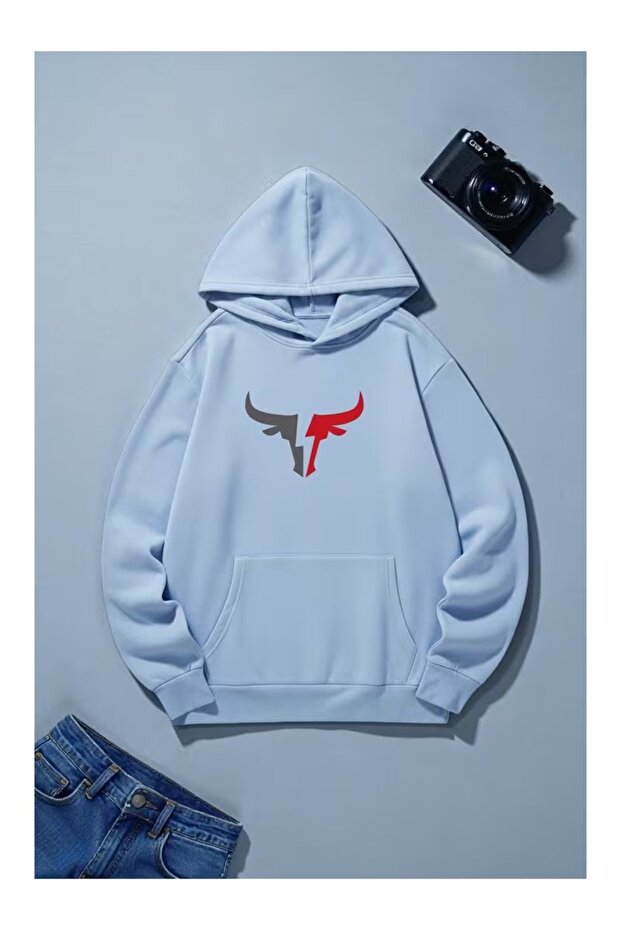 Men's Hooded Printed Relaxed Fit Sweatshirt