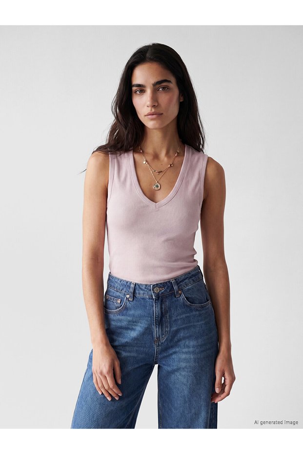 Vizyon New Season V-Neck Women's Tank Top