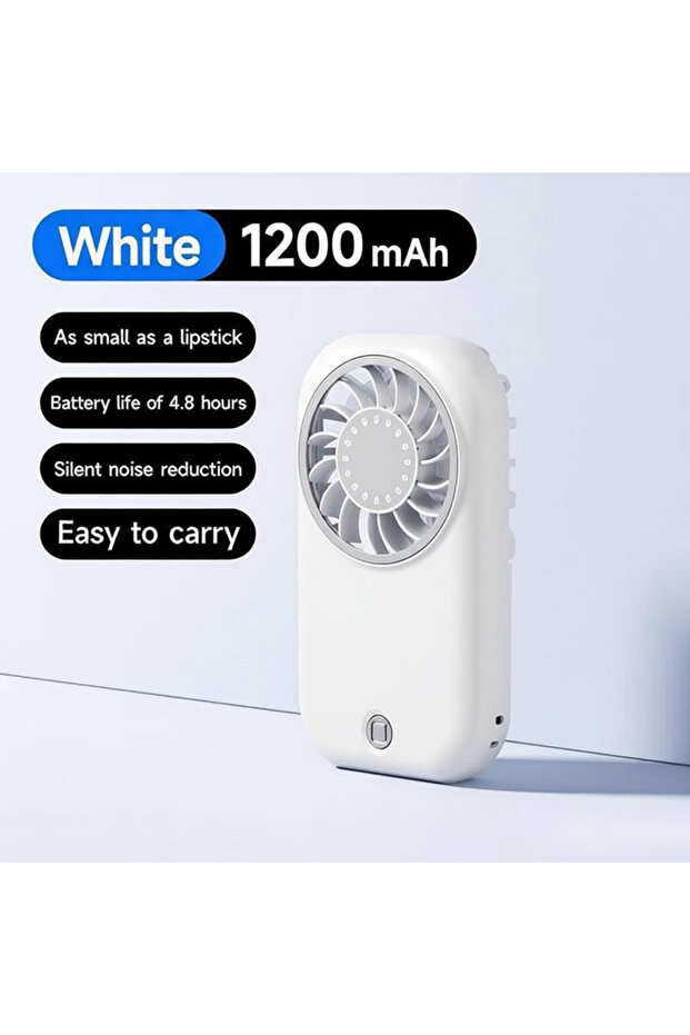 WHITE Portable Fan Mini Quiet Handheld Personal USB Rechargeable Fan Operated for Home Office Outdoo